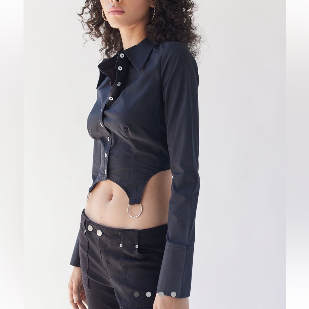 UO Vivienne Hardware Button Down Top - Picture 2 of 7